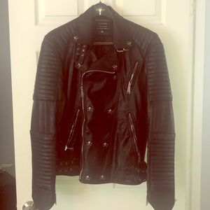 Philipp Plein Motorcycle Leather Jacket Size 54